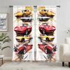 2-Panels Vintage Sports Car Illustration Printed Curtains   Shade and Privacy Protection   Suitable for Decorating Various Rooms
