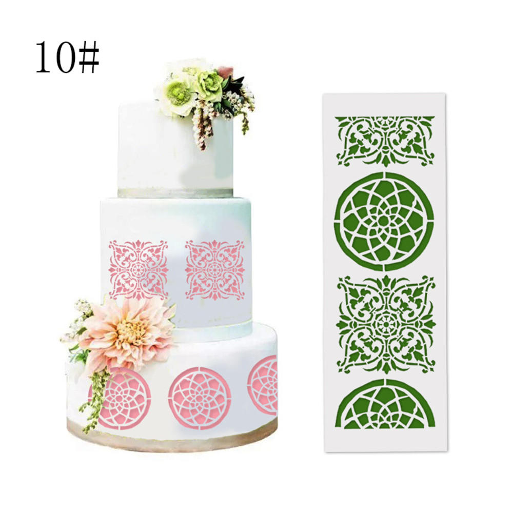 Cake Decorating Tool Damask Lace Border Cake Side Cupcake Stencil Sugarcraft Decoration Mould Baking Tool Kitchen Accessories