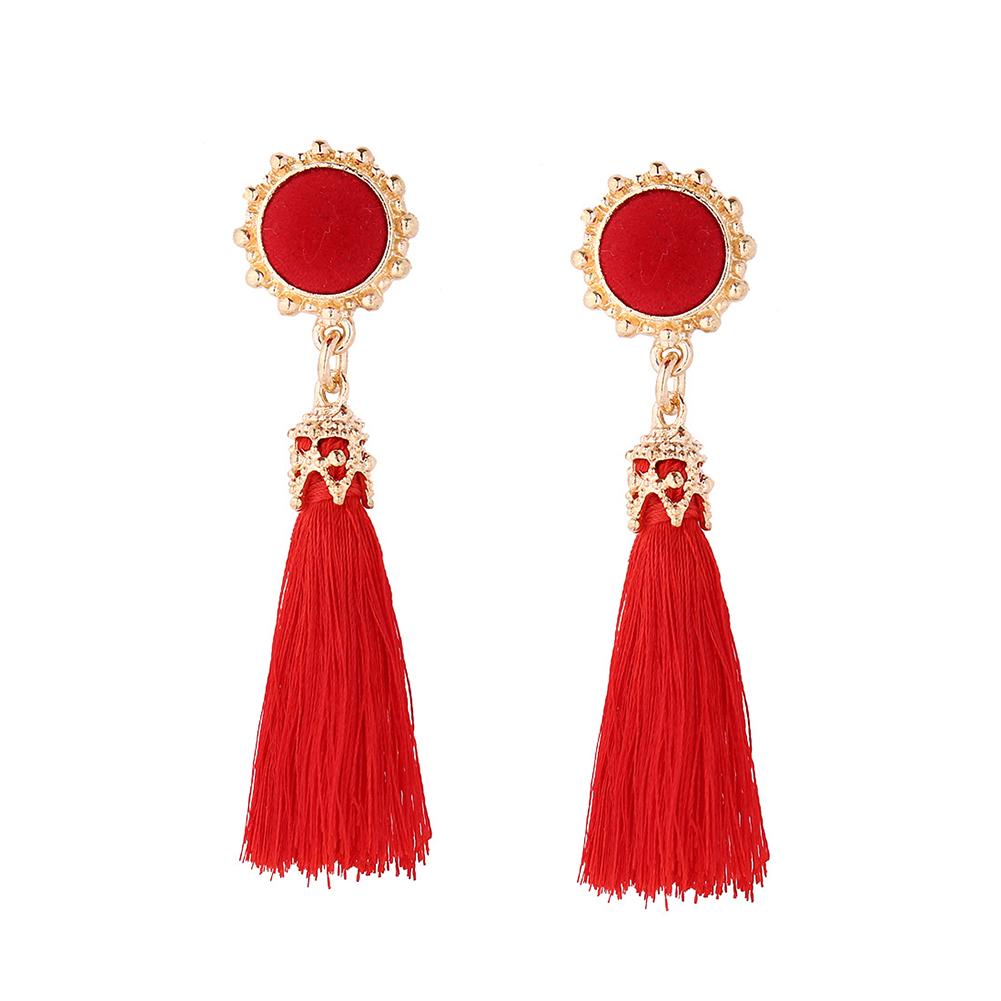 Bohemia Temperament Pompon Tassel Ear Pendent Long Fringe Eardrop Dangle Earrings Ladies Jewelry Christmas Gift