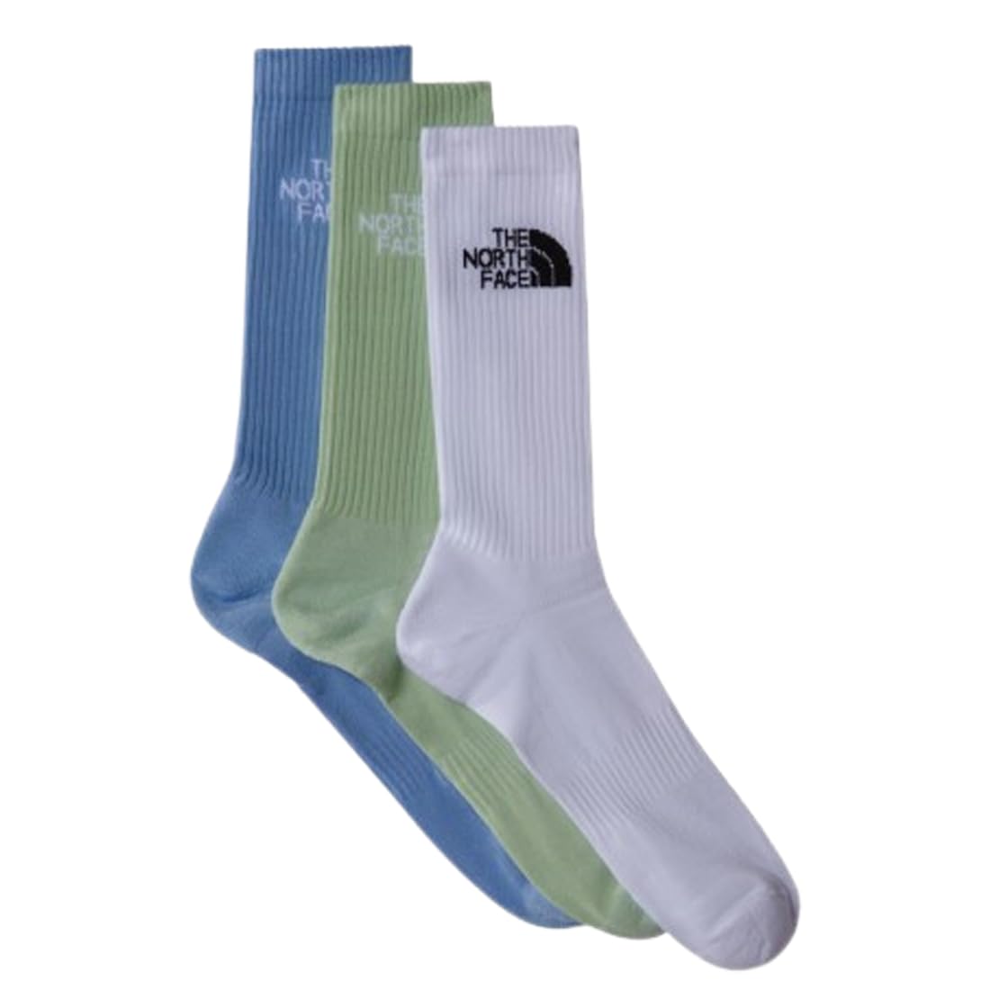 

The North Face Multi Sport Cush Crew Assorted Logo Size M Men s Socks, 3-Pair Set, Socks, White/Misty Sage/Blue (Size 0OD), (NF0A882H)