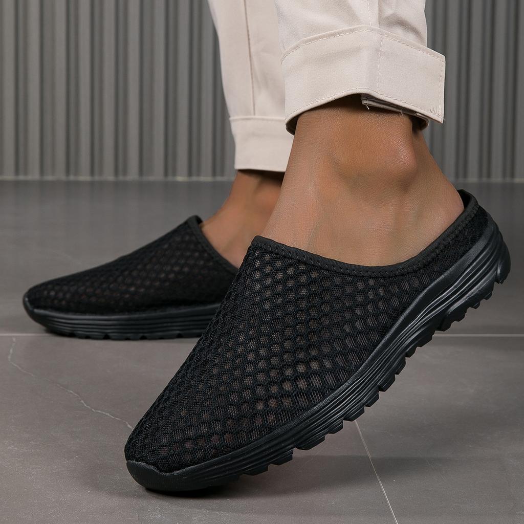 Men Women Lazy Slippers Slides Indoor Outdoor Sandals Men Breathable Non-Slip Home Half Slippers Men Casual Shoes Big Size 47