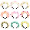 Fashion Women Bride Flowers Headband Chinese Style Flower Crown Hairband Ladies Elastic Beach Wedding Hair Accessories Headband