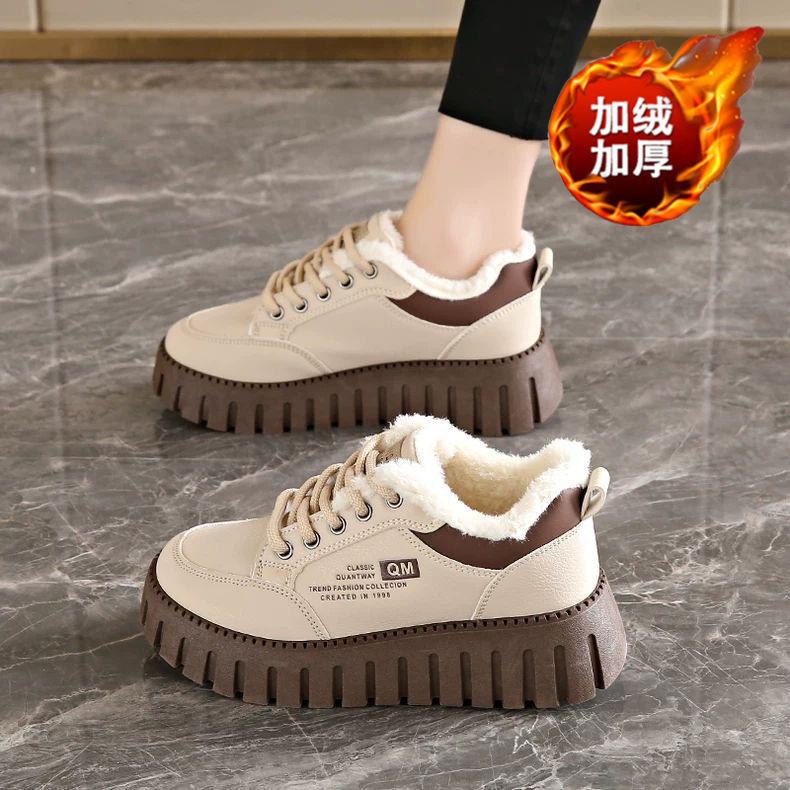 22 winter new velvet ins student height increase thickened warm sports board shoes cotton shoes 35