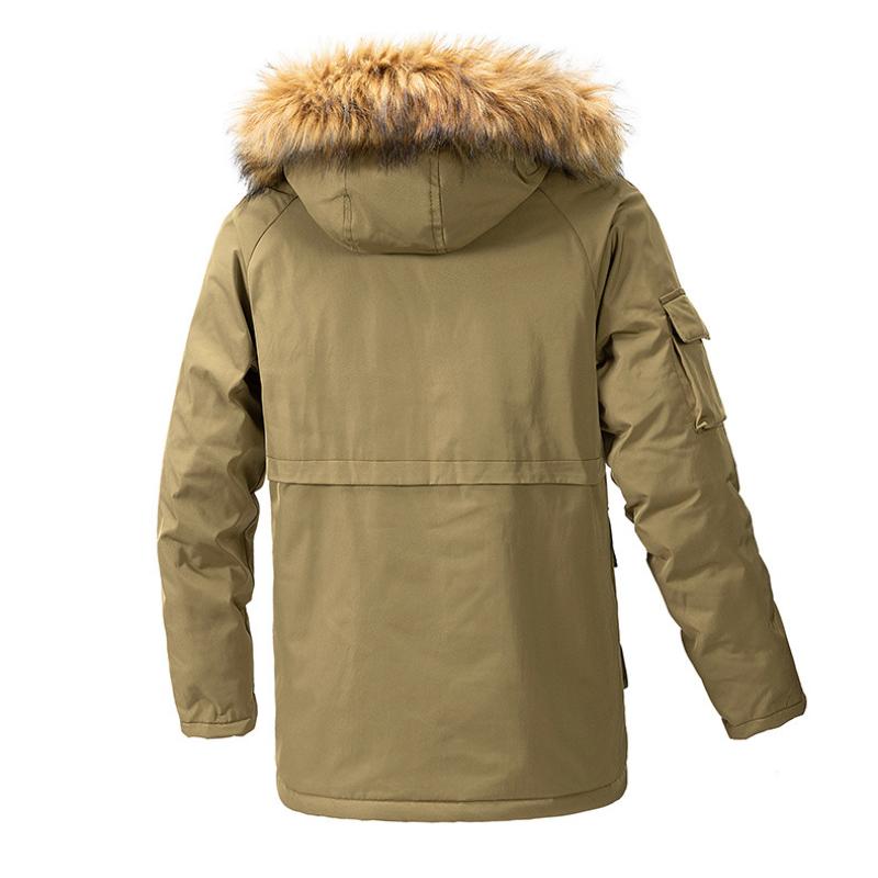 2024 New Winter Men Long Coat Military Fur Hood Warm Tactical Bomber Army Korean Thick Multi Pockets Overcoat Male Warm Parka