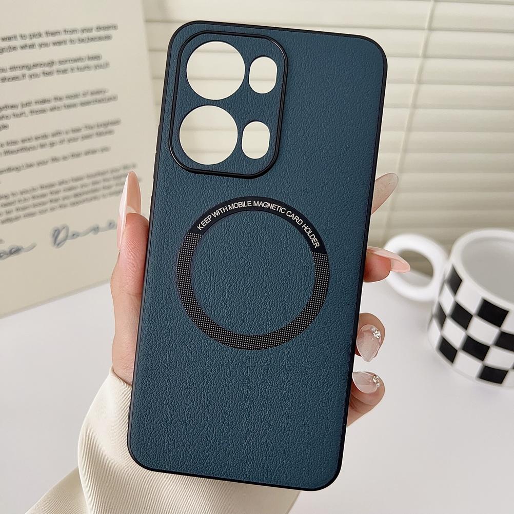 Magsafe Magnetic Wireless Charging Case For OPPO Reno 13F Reno 13 Pro Reno13 Slim Plain Leather Cover