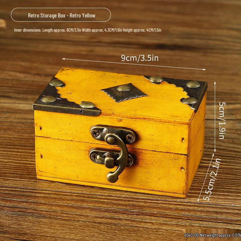 Retro Multi-Color Wooden Jewelry Box: Home Ornament & Escape Room Prop