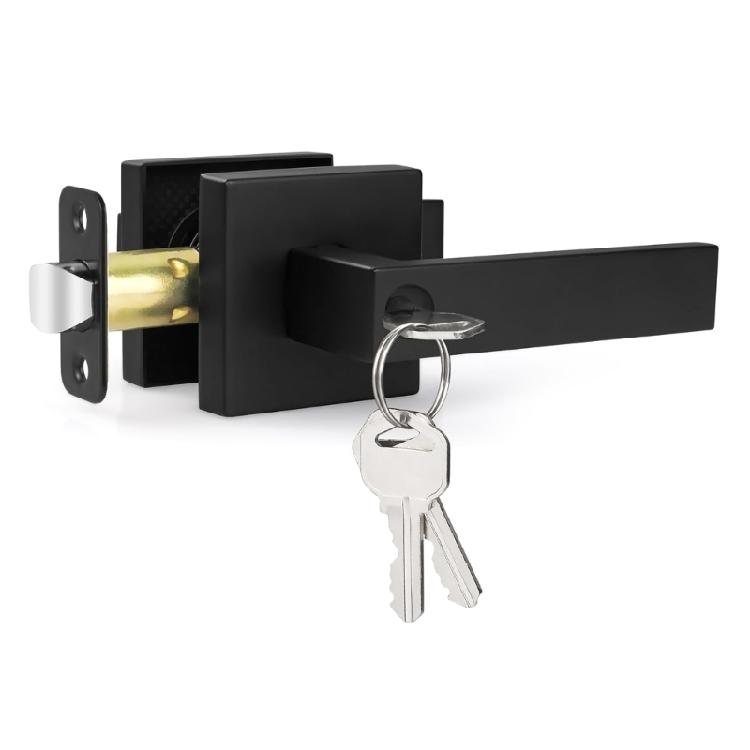Entry Door Handle with Lock and Key Security Door Lever Handle Lock Replacement AntiTheft Door Lock Hardware Part