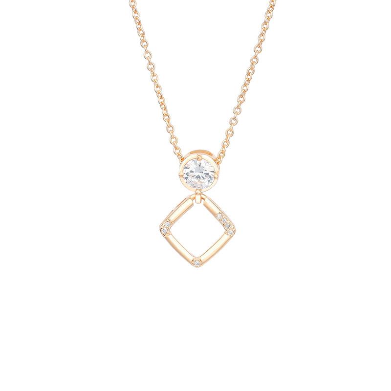 Necklace Ins Female Tide Niche Original Design Sense Versatile Diamond Rhombus Pendant Collarbone Chain