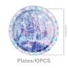 New Ice and Snow Queen Party Tableware: Plates, Napkins, Cups, and Tablecloths for Birthday Decorations
