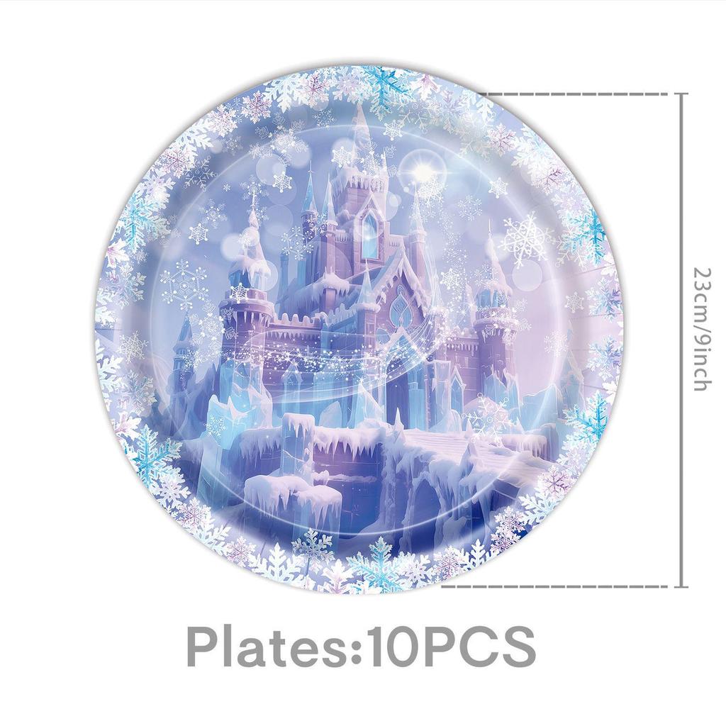 New Ice and Snow Queen Party Tableware: Plates, Napkins, Cups, and Tablecloths for Birthday Decorations