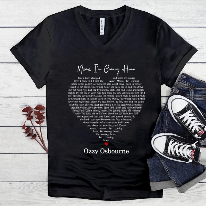 

Ozzy Osbourne Mama Im Coming Home T Shirt Vintage Heart Graphic T Shirts Unisex Women Vneck Short Sleeve Tee Unisexs Clothing 4XL