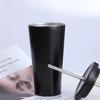1Pc 500ml Outdoors 750ml In-vehicle Insulated Cup Winter Stainless Steel Coffee Cup Straw