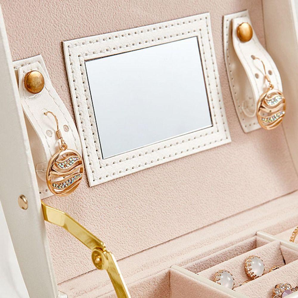 Ringe Halskette Schmuckhalter PU-Leder Quadratische Schmuckschatulle Einfache Schmuckverpackungstasche Draußen