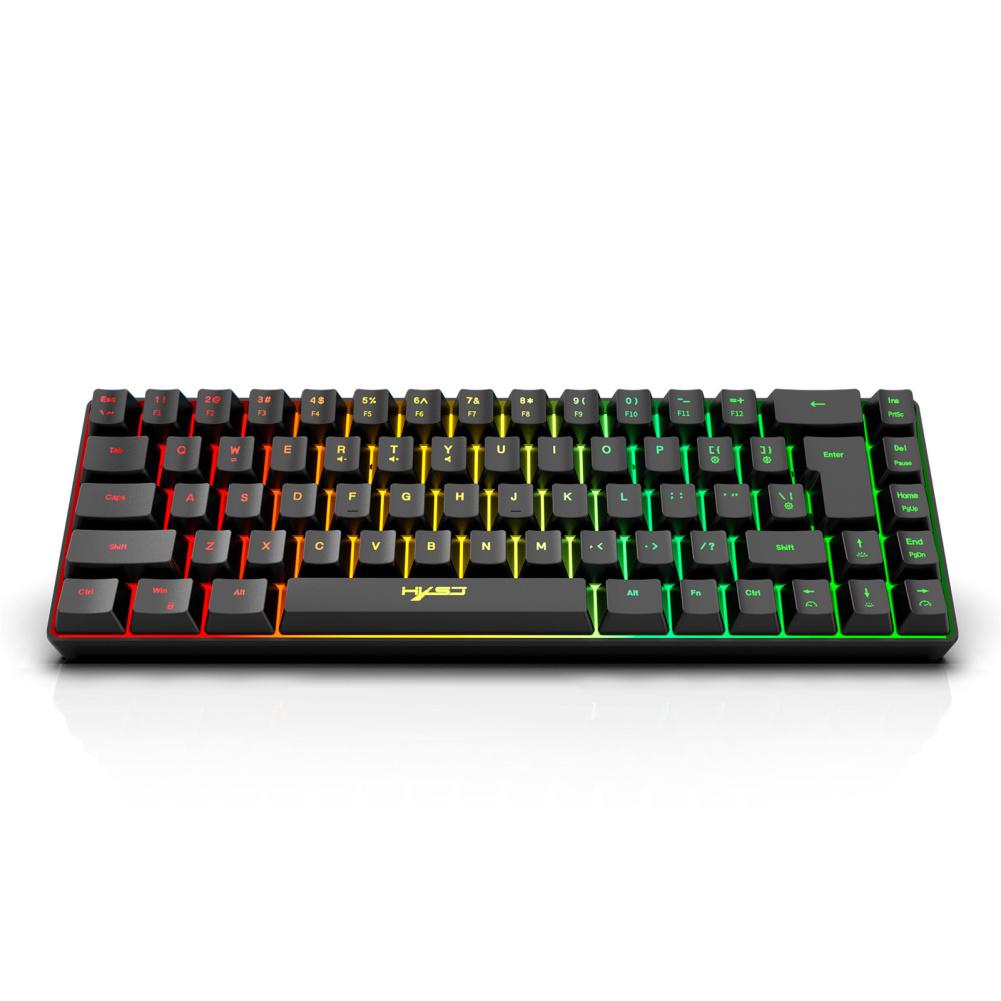 

V200 Портативная игровая клавиатура с цветной подсветкой RGB, 68 клавиш, бесшумная клавиатура, механические проводные клавиатуры белый