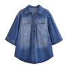 Kaslead New Arrival Women's Clothing Fashion Style Shoelace Cardigan Denim Top and Trousers 1266492 1267445