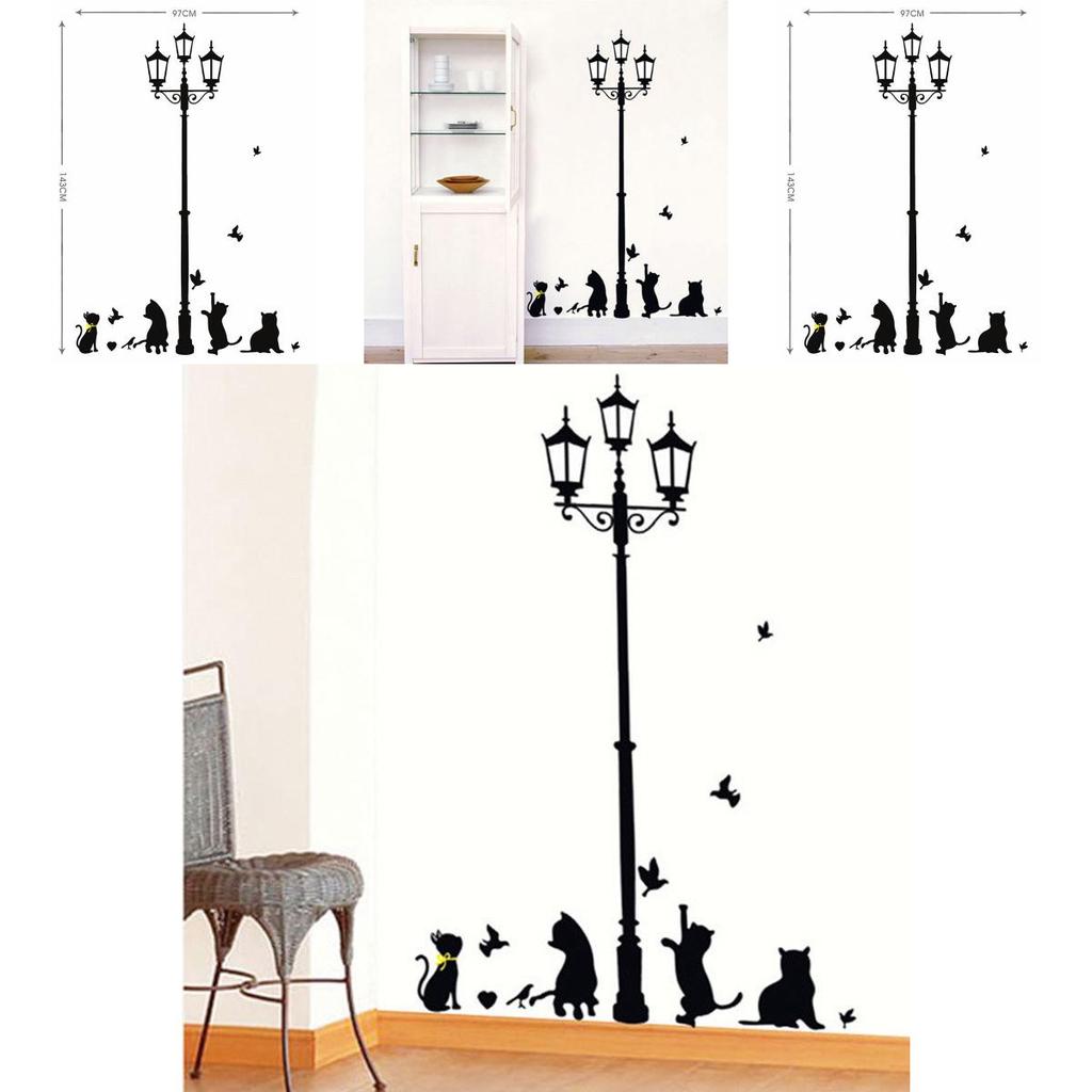 Quality Home Decor Wallpaper Pvc Wall Stickers With Cartoon Animal Butterfly And Cat Design**