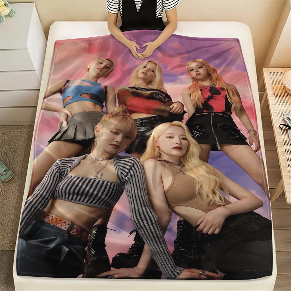 1Pc Gidle Print Flannel Blanket, High quality Comfortable for All Seasons, Home Decor, Warmth and Comfort, Perfect for Gifts