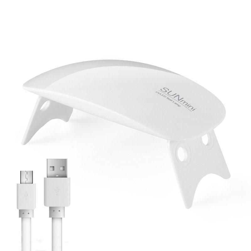 6W Mini Nail Dryer Machine Portable 6 LED UV Manicure Lamp Home Use Nail Lamp For Drying Nails Polish Varnish With USB Cable