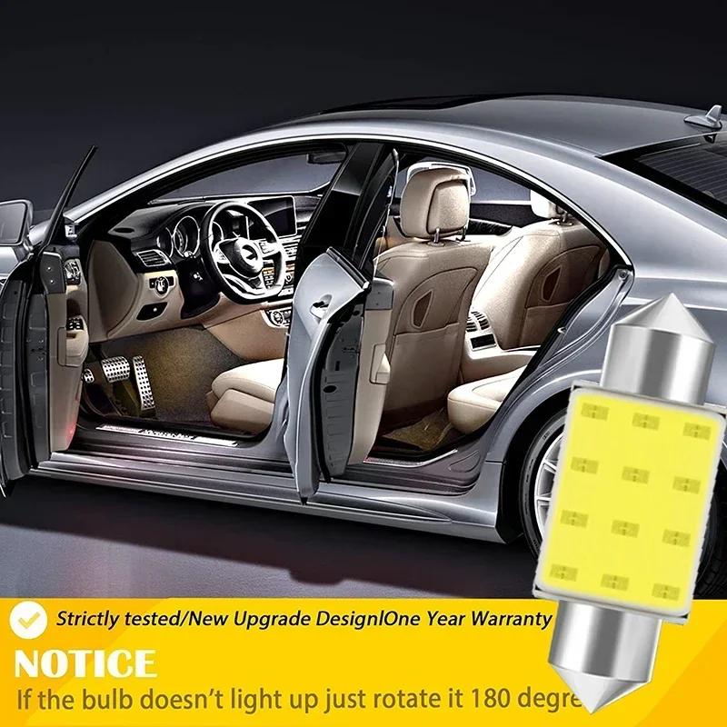 10PCS C5W C10W LED Festoon Bulbs 12V 7000K COB - Car Dome Reading Trunk License Plate Lights