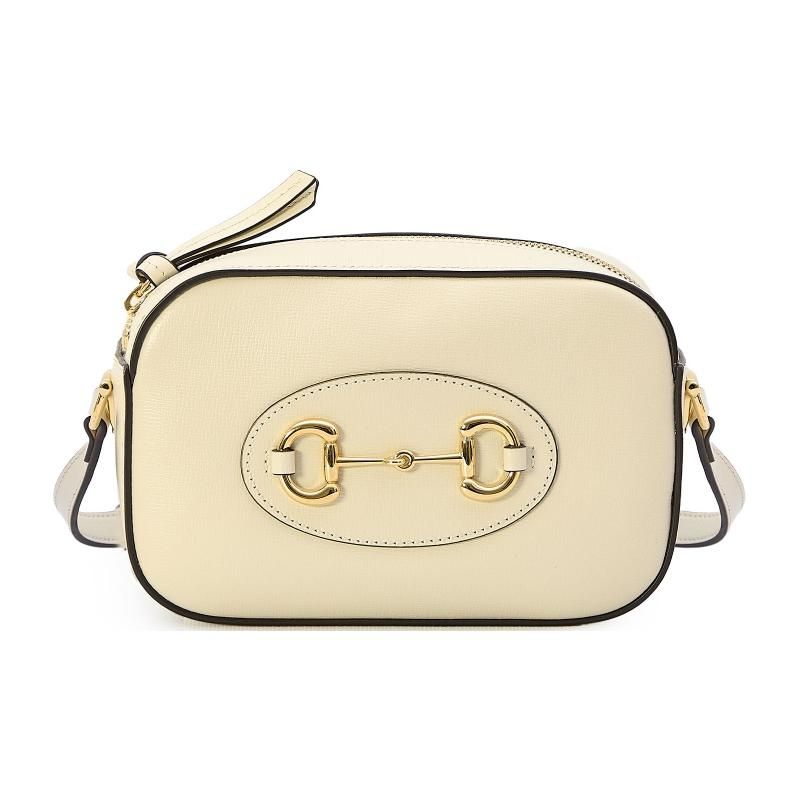

Gucci Horsebit 1955 Ivory Leather Camera Crossbody Bag With Gold Hardware For Women Daily Use Gift Set(Basic Set+Box+Shopping Bag)