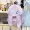 Schoolbag Fashion Personality Cute Girly Style Backpack Female Student School Bag Cartoon Embroidery Rabbit Ears Backpack Lightweight Bag