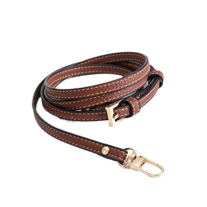 Longxiang Genuine Leather Mini Dumpling Bag with Wide Strap and No-Punch Buckle