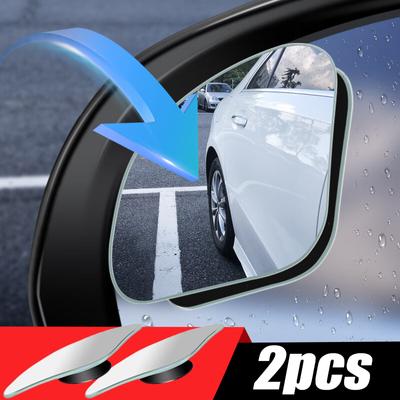 2 pièces Rétroviseur de voiture Grand Angle Rétroviseurs d'Angle Mort de Voiture Réglables à 360° Rétroviseurs Rétroviseurs Auxiliaires HD Sans Cadre Petit Rétroviseur Rond
