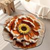 Diatomaceous Earth Floor Mat 3D Realistic Floral Design Non-Slip Absorbent Bath Mat Quick-Drying Soft