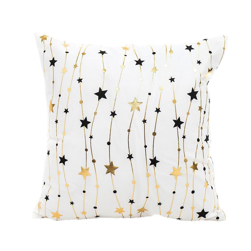 Christmas Atmosphere Bronzing Craftsmanship Festive Feel Pillow Cover Fabric Soft and Comfortable Home Sofa Pillow Bedside Cushion