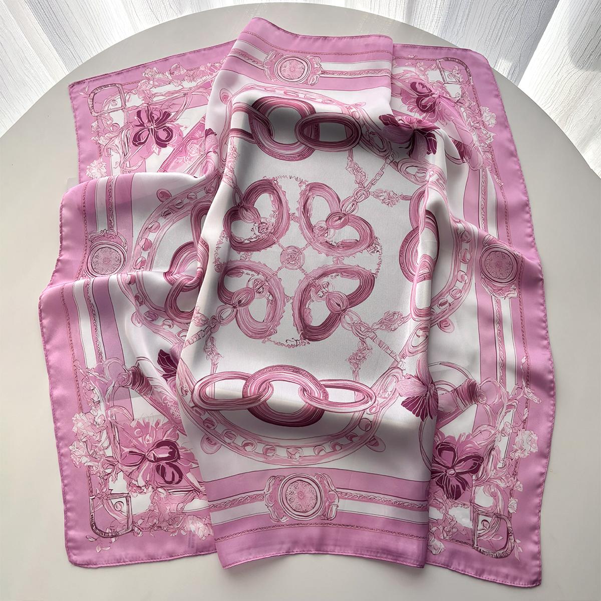 

70*70cm Luxury Starfish Print Square Scarf For Women Elegant Ladies Hijab Neckerchief Shawl Soft Stain Imitation Silk Scarves