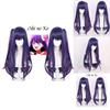 Hochwertige Oshi No Ko Hoshino Ai Cosplay-Perücke mit realistischem Kopfhautansatz und langem blau-violettem Haar
