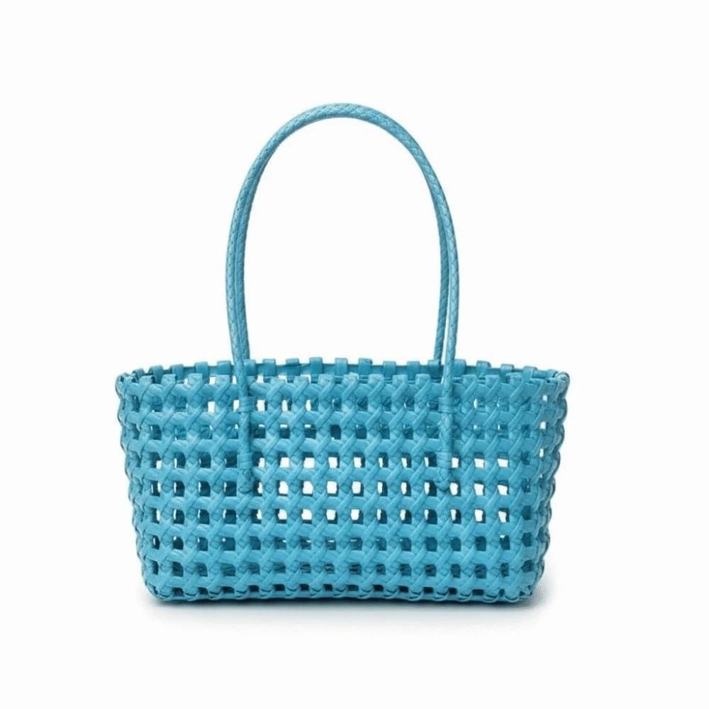 Large Capacity Hollow Out Tote Lightweight Handmade Handbag Woven Basket Bag  Poolside Picnic