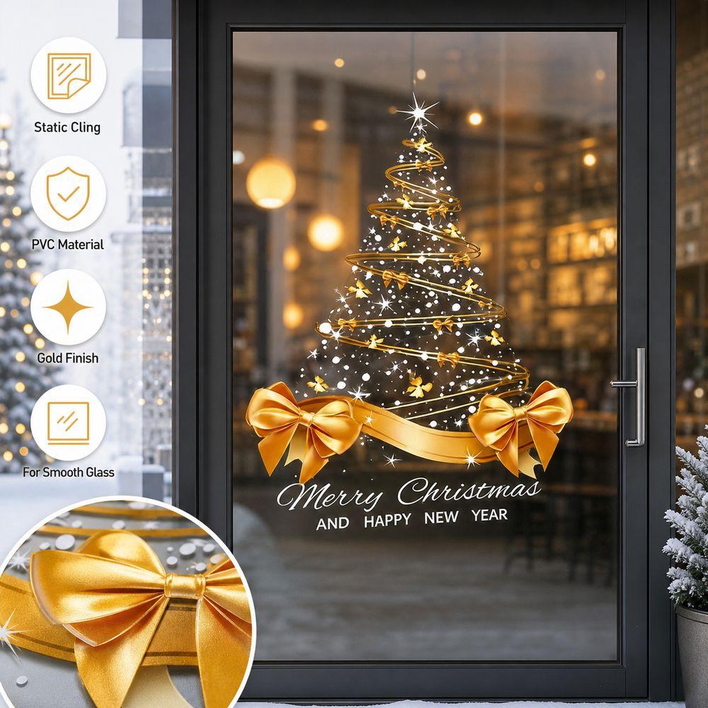 PVC Christmas Window Sticker Static Cling Holiday Window Sticker Christmas Decorating