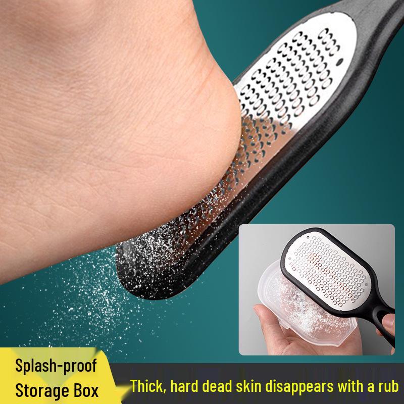 Stainless Steel Foot File & Pumice Stone: Callus Remover, Dead Skin File, Cuticle Scraper, Anti-Splash Foot Rasp.