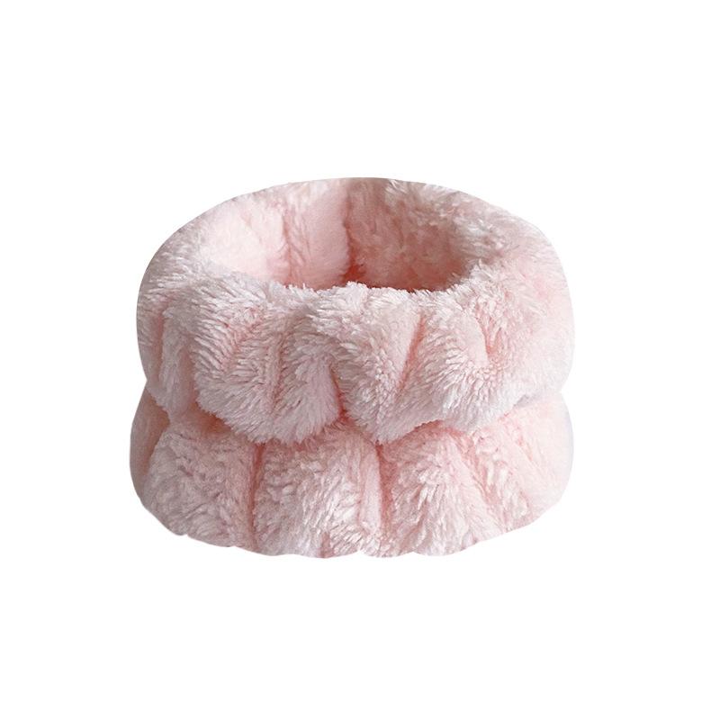Women's Flannel Spa Headband & Wristband Set, Absorbent Wrist Bands for Face Wash