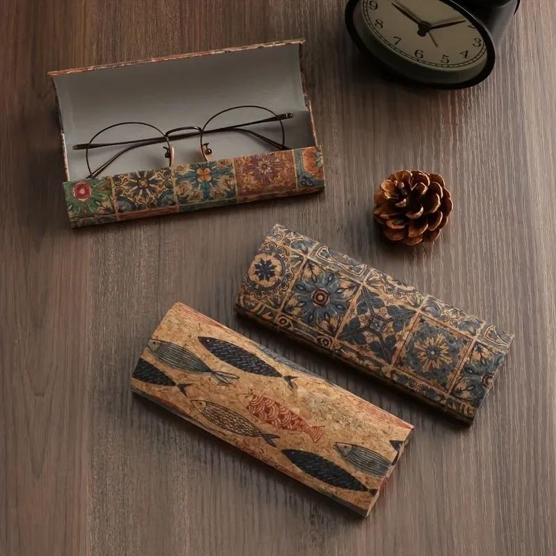 1PC Retro Ethnic Style Glasses Case Ancient Mural Pattern Myopia Glasses Sunglasses Sunglasses Ladies Men Universal Glasses Case