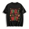 Jingle All The Way Bell Print Christmas Casual Sweatshirt Pure Cotton T-shirt
