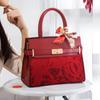 Chinese-style jacquard embroidered mother's handbag for middle-aged women, elegant red wedding bag, suitable for daily use as a gift