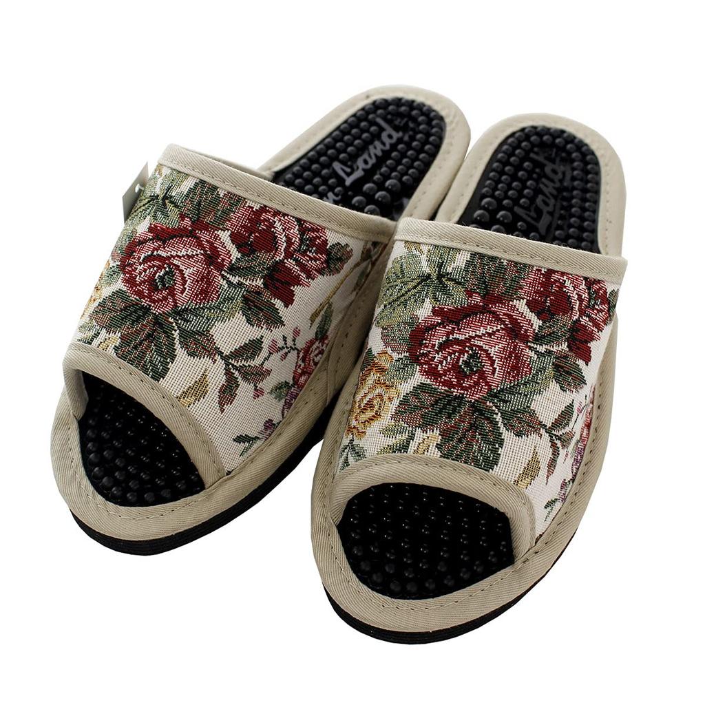 Healthy Gobelin Rose Made in Healthy Slippers Sandals, Pattern, Japan, (Beige)