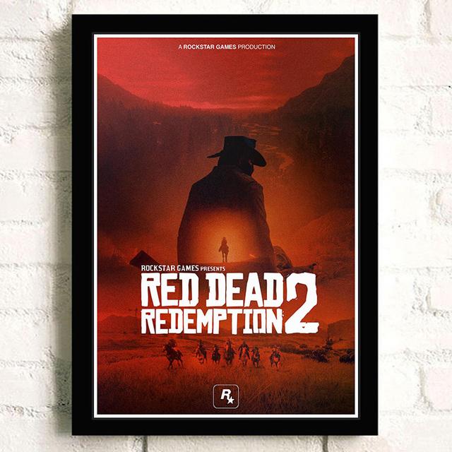 Game TV Red Dead Redemption 2 Posters and Printed Character Wall Art Pictures Living Room Oil Painting