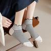 Women's Spring and Summer New Solid Color Striped Cherry Lace Low Top Socks