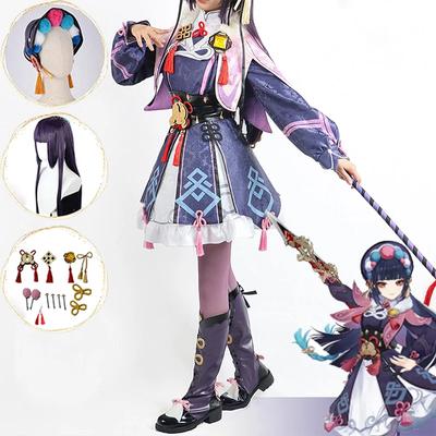   YunJin Cosplay-Kostüm, Perücke, Spiel, chinesisches Opern-Outfit, Yun Jin Lolita-Kleid, Halloween-Karnevalskostüm für Frauen