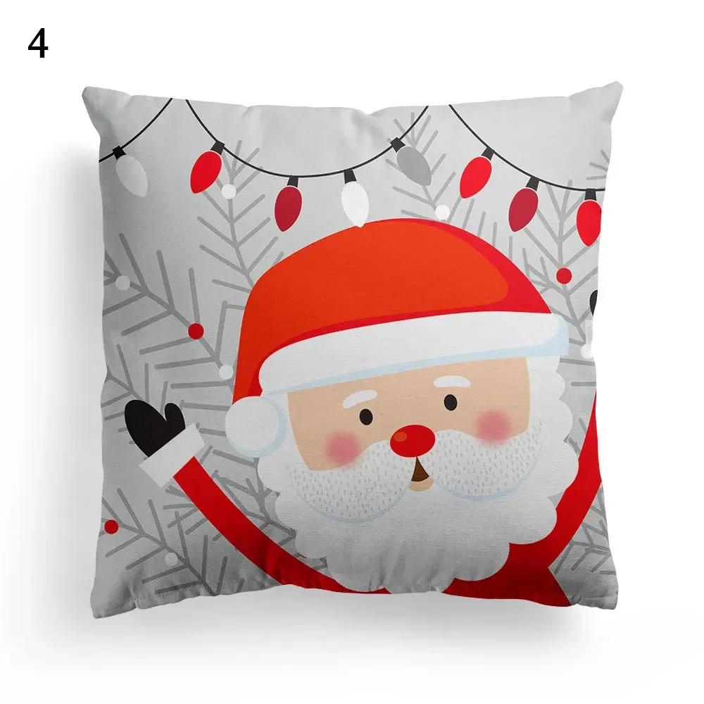 45*45cm Decorative Cushion Cover Christmas Santa Claus Pillow Cover Christmas Decoration Pillowcase Cushions For Sofa Home Gifts