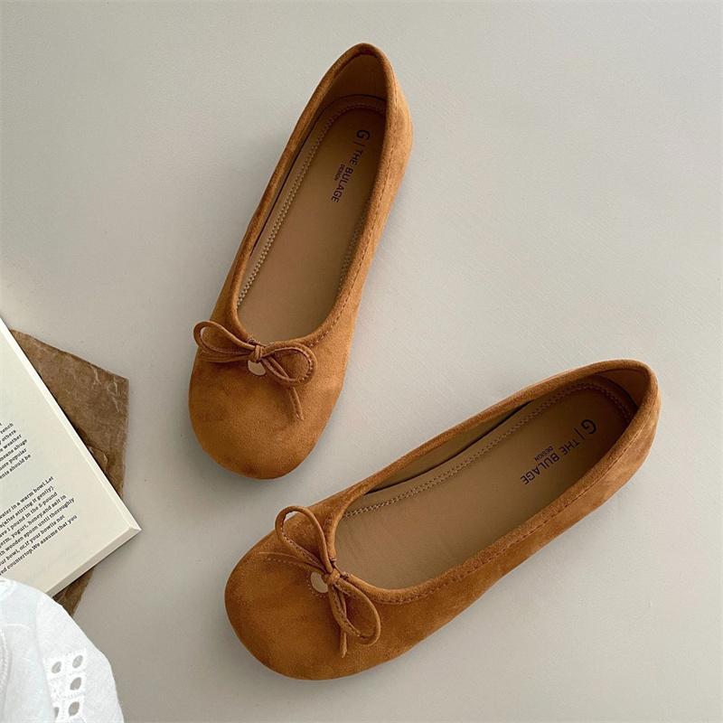 Fashion IPPEUM Velvet Ballet Flats Mary Janes Shoes For Women 2025 New Summer Ballerinas Zapatos Mujer