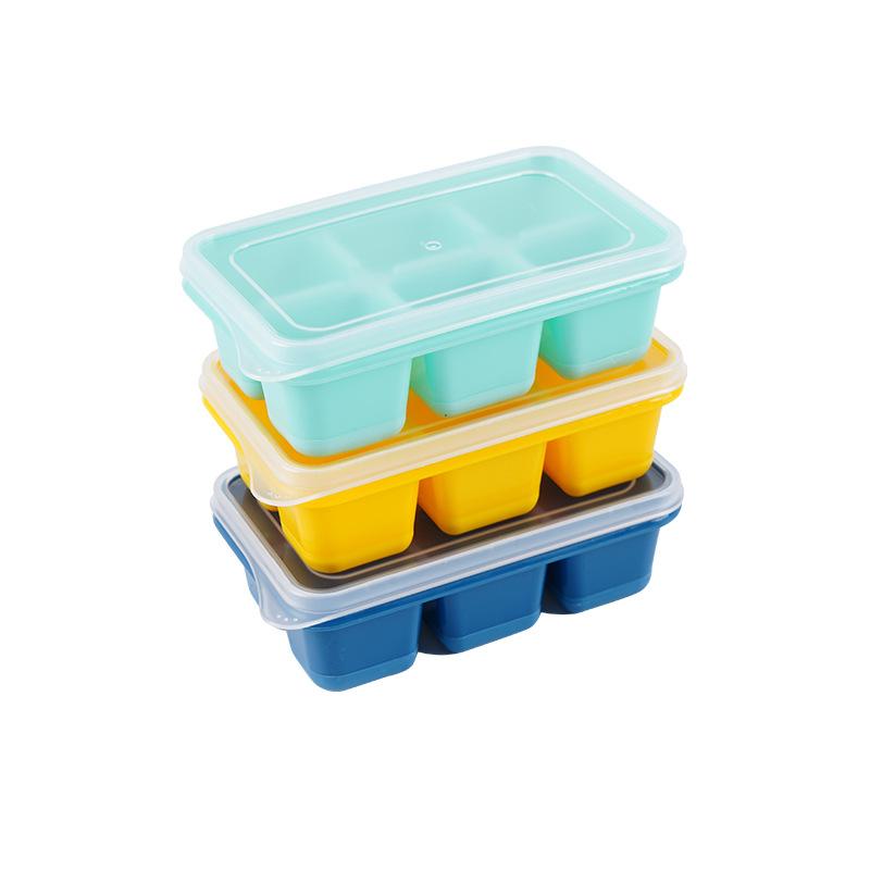 6 Grid Big Ice Tray Mold Giant Jumbo Large Food Grade Silicone Ice Cube Square Tray Mold DIY Ice Maker Ice Cube Tray