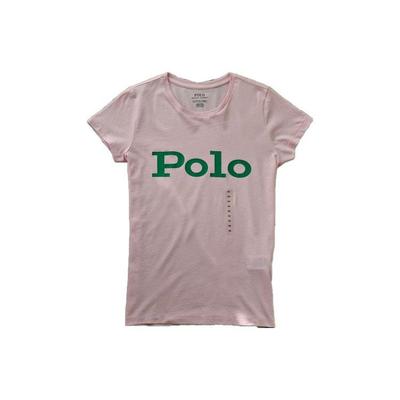 Polo Ralph Lauren Buchstaben-Print Rundhals Casual Kurzarm T-Shirt Damen T-Shirt Hellrosa 211810285-004