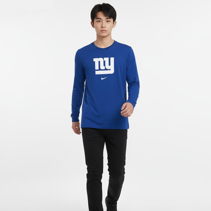 Nike × NFL Hoodie New York Giants Breathable Lightweight Simple Versatile Crew Neck Pullover Long Sleeve T-Shirt Kids Hoodies Royal-Blue 3Z1B7NFEA-NYG