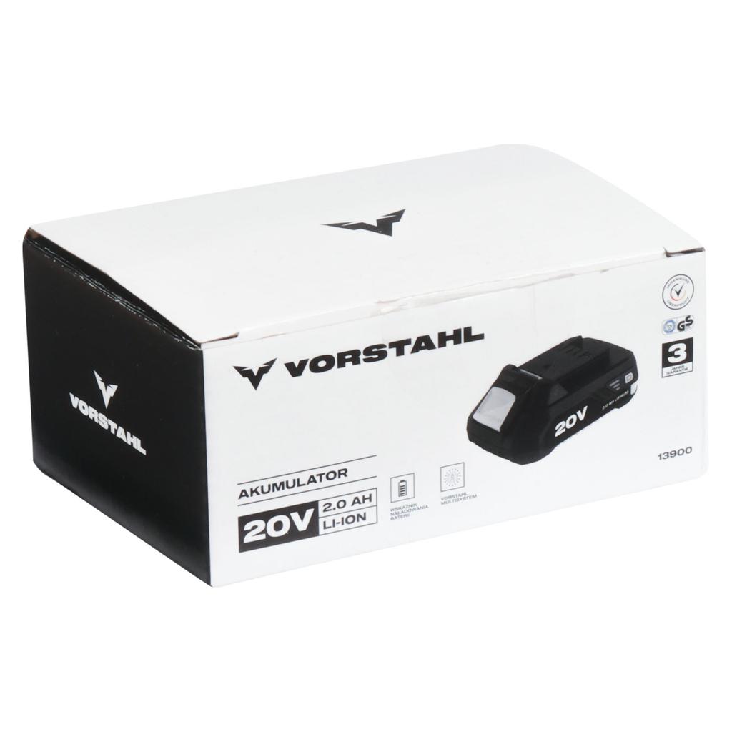 Battery >>2Ah<< LI-ION BATTERY 20V Vorstahl charge indicator