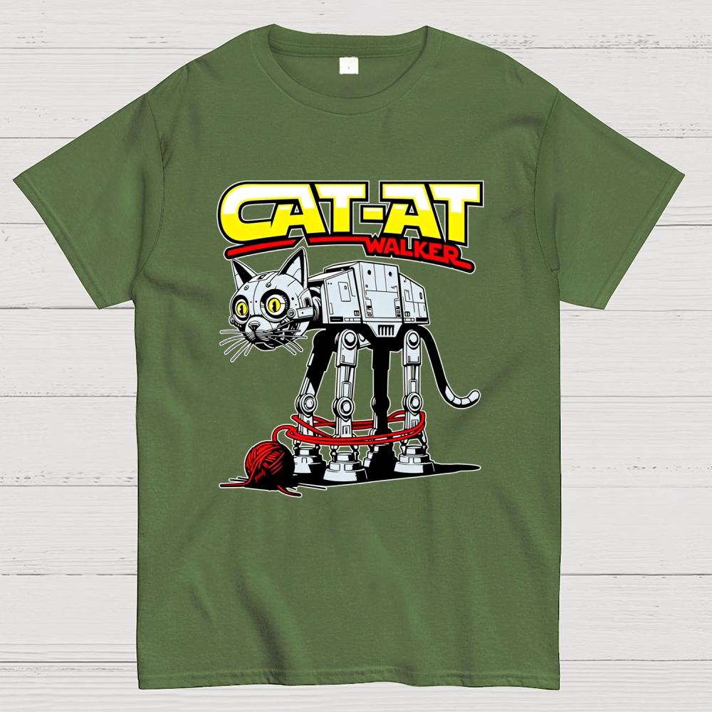 Funny Cat-at Walker Cotton Casual Cool Loose T-Shirt
