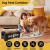 Wood Dog Food Container with 3 Plastic Treat Jars Cat Food Container with Handles Practical Food Storage Container Decorative